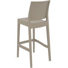 Krzesło barowe plastikowe MAYA BAR 75 szarobrązowe Siesta do kuchni, restauracji i baru.