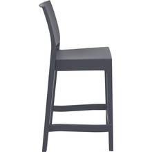 Krzesło barowe plastikowe MAYA BAR 65 ciemnoszare Siesta do kuchni, restauracji i baru.