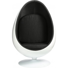 Stylizowany Fotel obrotowy designerski Ovalia Chair biało-czarny D2.Design do salonu i sypialni. 2