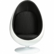 Stylizowany Fotel obrotowy designerski Ovalia Chair biało-czarny D2.Design do salonu i sypialni.