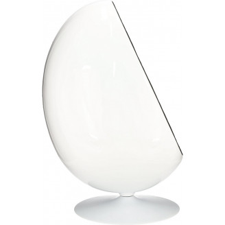 Stylizowany Fotel obrotowy designerski Ovalia Chair biało-czarny D2.Design do salonu i sypialni.