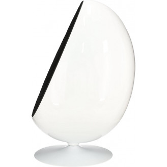 Stylizowany Fotel obrotowy designerski Ovalia Chair biało-czarny D2.Design do salonu i sypialni.