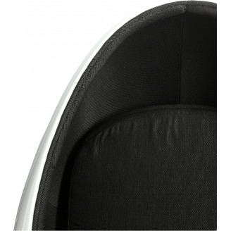 Stylizowany Fotel obrotowy designerski Ovalia Chair biało-czarny D2.Design do salonu i sypialni.