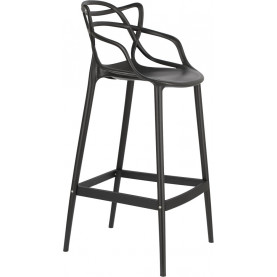 Nowoczesne Krzesło barowe z tworzywa Lexi 75 czarne D2.Design do kuchni i restauracji. 2