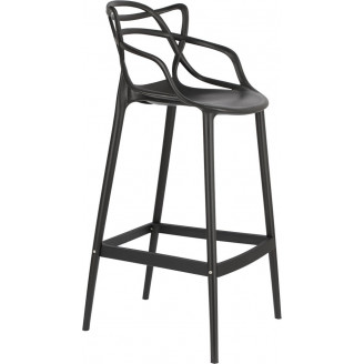 Nowoczesne Krzesło barowe z tworzywa Lexi 75 czarne D2.Design do kuchni i restauracji.