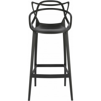 Nowoczesne Krzesło barowe z tworzywa Lexi 75 czarne D2.Design do kuchni i restauracji.