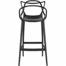 Nowoczesne Krzesło barowe z tworzywa Lexi 75 czarne D2.Design do kuchni i restauracji.