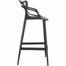 Nowoczesne Krzesło barowe z tworzywa Lexi 75 czarne D2.Design do kuchni i restauracji.
