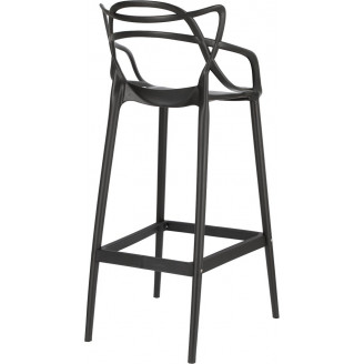 Nowoczesne Krzesło barowe z tworzywa Lexi 75 czarne D2.Design do kuchni i restauracji.