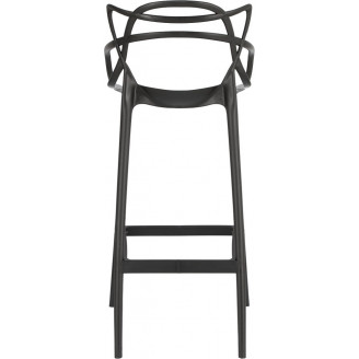 Nowoczesne Krzesło barowe z tworzywa Lexi 75 czarne D2.Design do kuchni i restauracji.