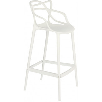 Nowoczesne Krzesło barowe z tworzywa Lexi 75 białe D2.Design do kuchni i restauracji.