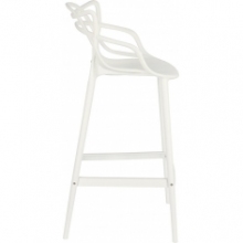 Nowoczesne Krzesło barowe z tworzywa Lexi 75 białe D2.Design do kuchni i restauracji.