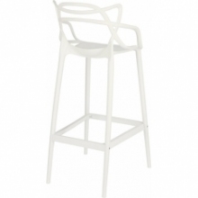 Nowoczesne Krzesło barowe z tworzywa Lexi 75 białe D2.Design do kuchni i restauracji.