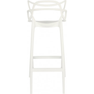 Nowoczesne Krzesło barowe z tworzywa Lexi 75 białe D2.Design do kuchni i restauracji.