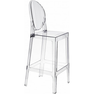 Nowoczesne Krzesło barowe przezroczyste Viki 75 D2.Design do kuchni i restauracji.