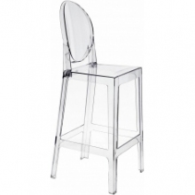 Nowoczesne Krzesło barowe przezroczyste Viki 75 D2.Design do kuchni i restauracji.