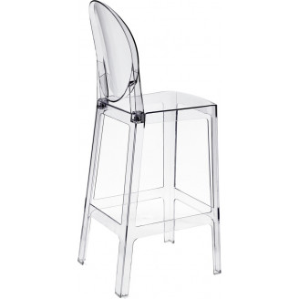 Nowoczesne Krzesło barowe przezroczyste Viki 75 D2.Design do kuchni i restauracji.