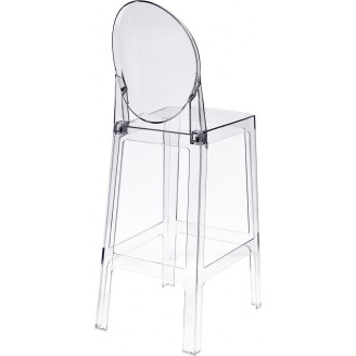 Nowoczesne Krzesło barowe przezroczyste Viki 75 D2.Design do kuchni i restauracji.