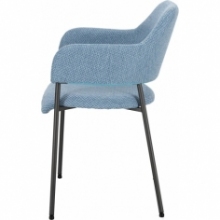 Stylowe Krzesło fotelowe tapicerowane Gato niebieskie Intesi do salonu i kuchni.