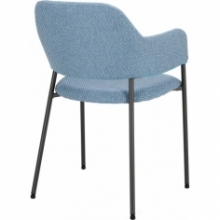 Stylowe Krzesło fotelowe tapicerowane Gato niebieskie Intesi do salonu i kuchni.