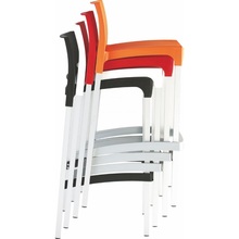 Krzesło barowe plastikowe GIO 75 czarne Siesta do kuchni, restauracji i baru.