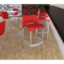 Krzesło barowe plastikowe GIO 75 czerwone Siesta do kuchni, restauracji i baru.