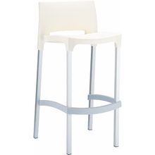 Krzesło barowe plastikowe GIO 75 beżowe Siesta do kuchni, restauracji i baru.