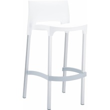 Krzesło barowe plastikowe GIO 75 białe Siesta do kuchni, restauracji i baru.