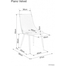 Stylowe Krzesło welurowe glamour Piano Velvet czarne Signal do stołu w jadalni.