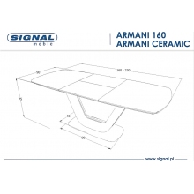 Stół rozkładany szklany Armani 160x90 Biały mat Signal do kuchni, jadalni i salonu.