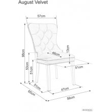Krzesło welurowe z kołatką August Velvet szare Signal do salonu, kuchni i jadalni.