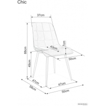 Krzesło welurowe pikowane Chic Velvet szare Signal do kuchni, jadalni i salonu.