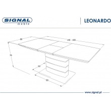 Stół rozkładany na jednej nodze Leonardo 140x80 biały Signal do kuchni, jadalni i salonu.