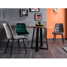 Krzesło welurowe pikowane Chic Velvet szare Signal do kuchni, jadalni i salonu.