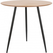 Jadalniany Stół okrągły industrialny Sottile 80 drewniano-czarny Simplet do salonu i kuchni.