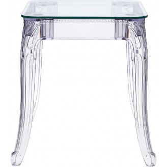 Stylowy Stół kwadratowy designerski Ghost 62x62 przezroczysty D2.Design do salonu i kuchni