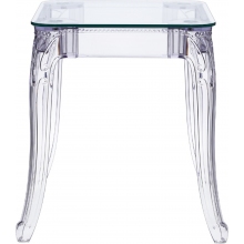 Stylowy Stół kwadratowy designerski Ghost 62x62 przezroczysty D2.Design do salonu i kuchni