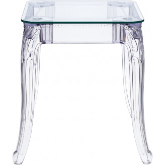 Stylowy Stół kwadratowy designerski Ghost 62x62 przezroczysty D2.Design do salonu i kuchni