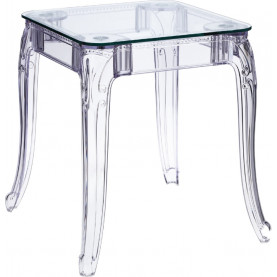 Stylowy Stół kwadratowy designerski Ghost 62x62 przezroczysty D2.Design do salonu i kuchni 2
