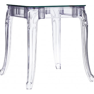 Stylowy Stół kwadratowy designerski Ghost 62x62 przezroczysty D2.Design do salonu i kuchni
