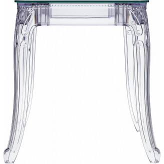 Stylowy Stół kwadratowy designerski Ghost 62x62 przezroczysty D2.Design do salonu i kuchni