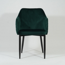 Krzesło welurowe z podłokietnikami Astor Velvet zielony Signal do salonu, kuchni i jadalni.