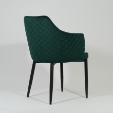 Krzesło welurowe z podłokietnikami Astor Velvet zielony Signal do salonu, kuchni i jadalni.