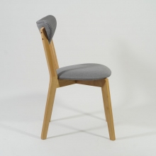 Skandynawskie Krzesło drewniane tapicerowane Brando szare Signal do kuchni, salonu i restauracji.