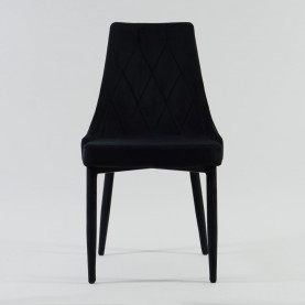 Krzesło welurowe pikowane Trix Velvet czarne Signal do kuchni, jadalni i salonu. 2