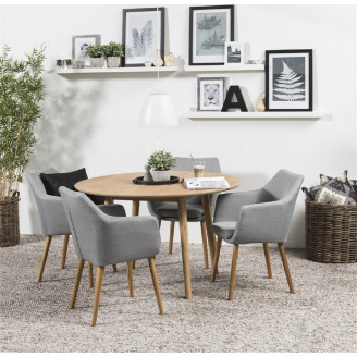 Stół okrągły skandynawski Nagano 120 dąb D2.Design do jadalni, kuchni i salonu.