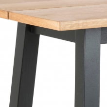 Industrialny stół barowy drewniany Chara 117x58 dąb/czarny D2.Design do jadalni, kuchni i salonu.