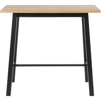 Industrialny stół barowy drewniany Chara 117x58 dąb/czarny D2.Design do jadalni, kuchni i salonu.