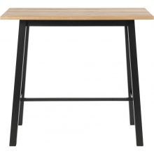 Industrialny stół barowy drewniany Chara 117x58 dąb/czarny D2.Design do jadalni, kuchni i salonu.