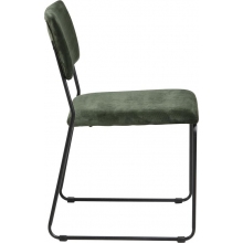 Stylowe Krzesło welurowe na płozach Cornelia VIC zielone Actona do stołu.